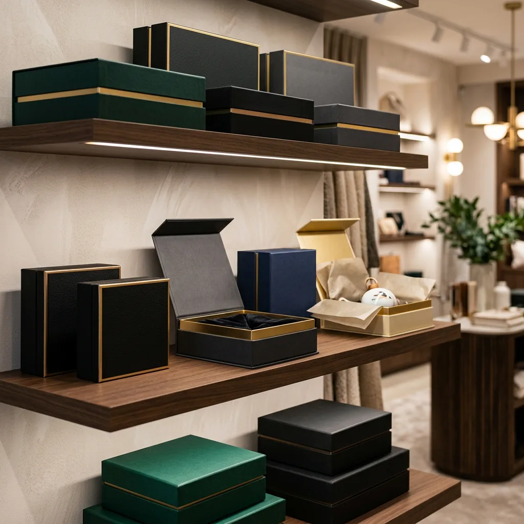 Magnetic Gift Box Display in Boutique