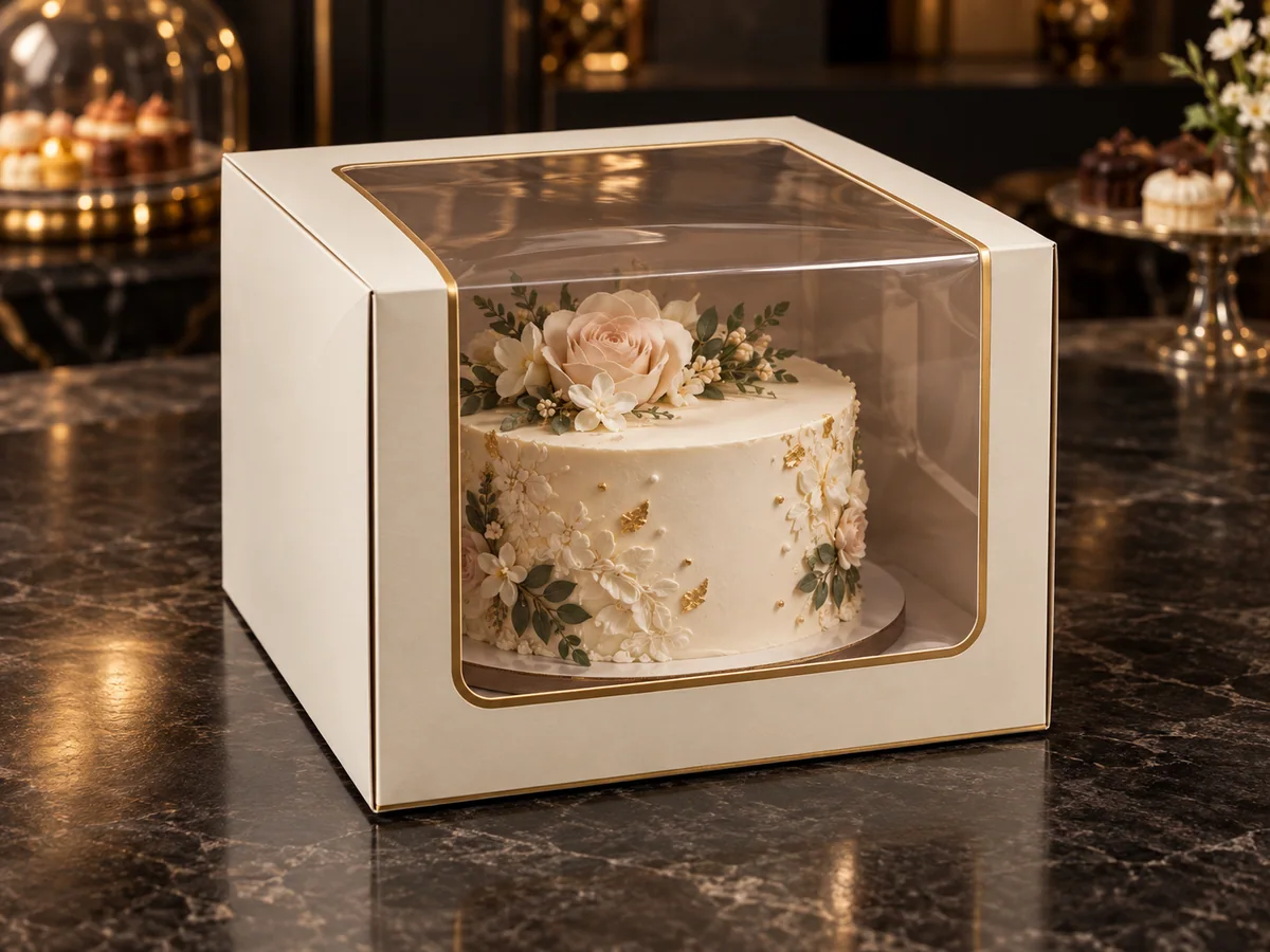 Custom Window Cake Boxes application and packaging detail