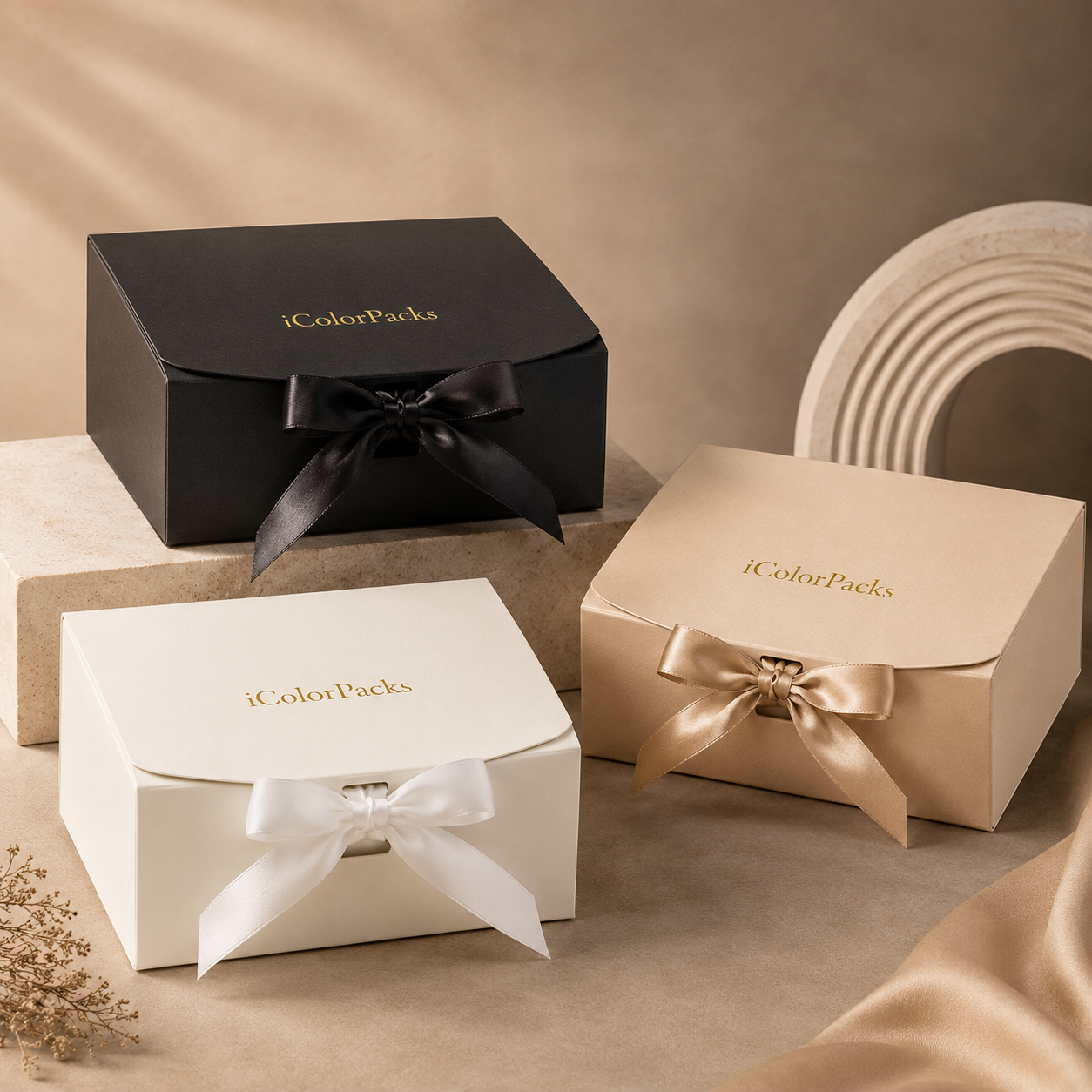 Ribbon-Closure Gift Boxes